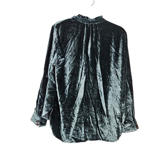 By Anthropologie S Dark Green Velvet Tunic Top Boho Romantic Whimsygoth Goth - Picture 2 of 4